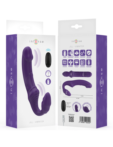 INTENSE JILL VIBRADOR DOBLE 20 CM VIOLETA CONTROL REMOTO