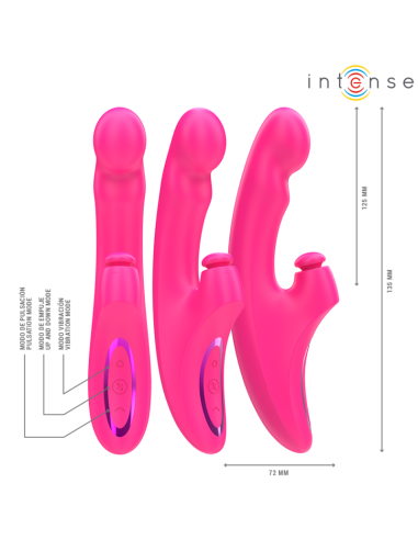 INTENSE EMI VIBRADOR 135 CM MULTIFUNCIAN 3 EN 1 10 VIBRACIONES ROSA