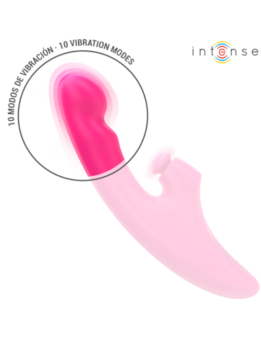 INTENSE EMI VIBRADOR 135 CM MULTIFUNCIAN 3 EN 1 10 VIBRACIONES ROSA