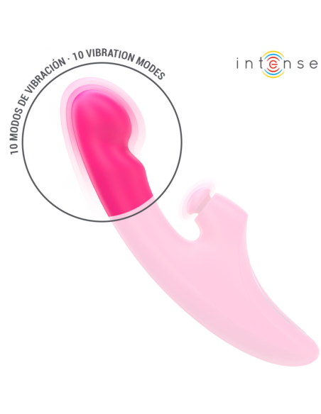 INTENSE EMI VIBRADOR 135 CM MULTIFUNCIAN 3 EN 1 10 VIBRACIONES ROSA