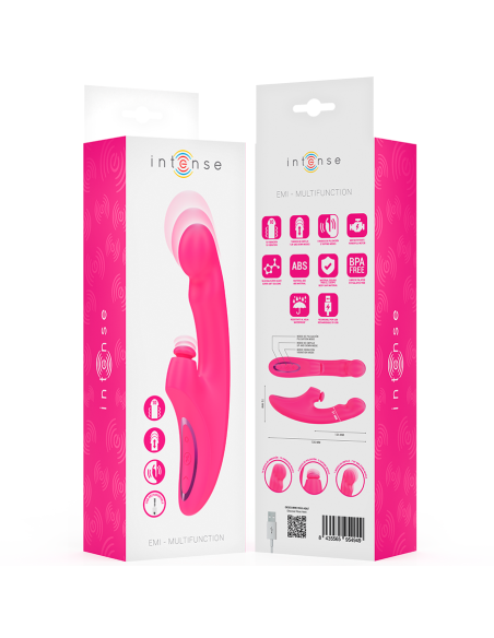 INTENSE EMI VIBRADOR 135 CM MULTIFUNCIAN 3 EN 1 10 VIBRACIONES ROSA