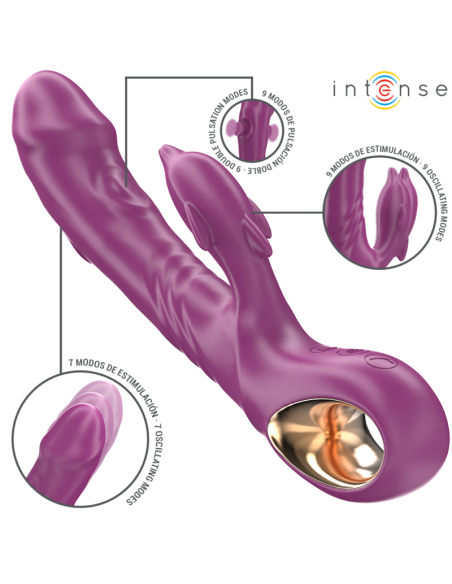 INTENSE HALLE VIBRADOR MULTIFUNCIAN CON LENGUA ESTIMULADORA EN FORMA DE DELFAN MORADO INTENSE HALLE VIBRADOR MULTIFUNCIAN CON LENGUA ESTIMULADORA EN FORMA DE DELFAN MORADO