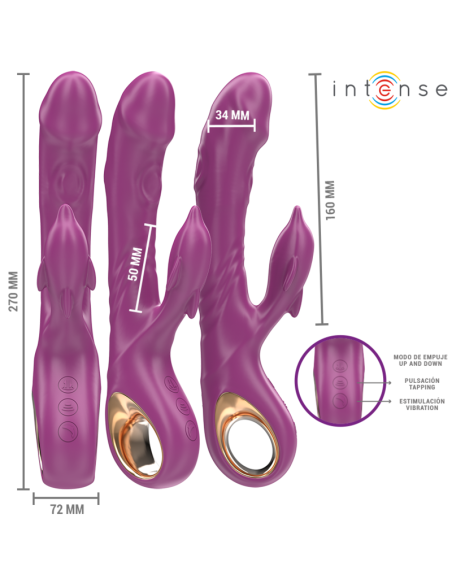 INTENSE HALLE VIBRADOR MULTIFUNCIAN CON LENGUA ESTIMULADORA EN FORMA DE DELFAN MORADO INTENSE HALLE VIBRADOR MULTIFUNCIAN CON LENGUA ESTIMULADORA EN FORMA DE DELFAN MORADO