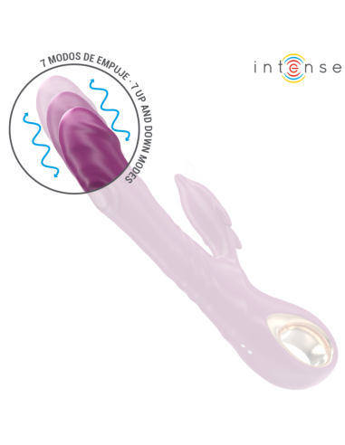 INTENSE HALLE VIBRADOR MULTIFUNCIAN CON LENGUA ESTIMULADORA EN FORMA DE DELFAN MORADO