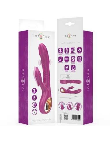 INTENSE HALLE VIBRADOR MULTIFUNCIAN CON LENGUA ESTIMULADORA EN FORMA DE DELFAN MORADO