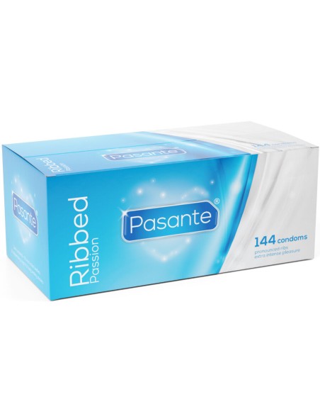 PASANTE RIBBED PASSION PRESERVATIVOS CAJA 144 UNIDADES PASANTE RIBBED PASSION PRESERVATIVOS CAJA 144 UNIDADES