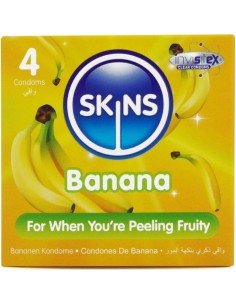 SKINS PRESERVATIVOS PREMIUM SABOR PLATANO PACK 4