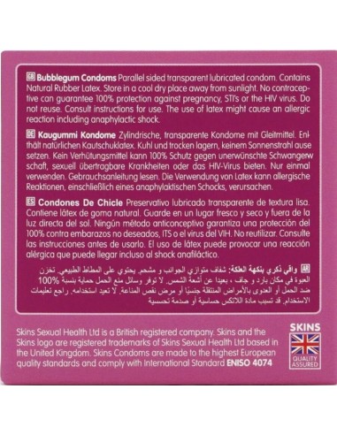 SKINS PRESERVATIVOS PREMIUM SABOR CHICLE PACK 4