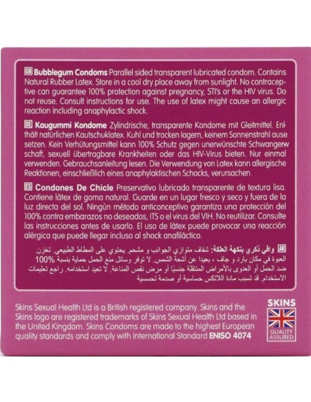 SKINS PRESERVATIVOS PREMIUM SABOR CHICLE PACK 4