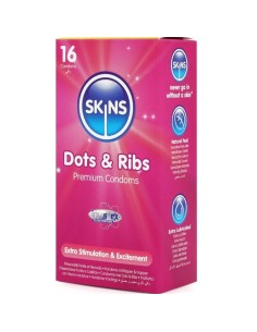 SKINS DOTS RIBS PRESERVATIVOS PREMIUM PACK 16 2