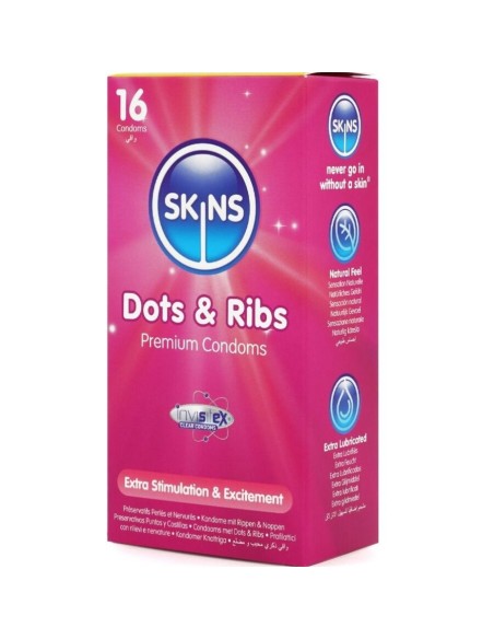 SKINS DOTS RIBS PRESERVATIVOS PREMIUM PACK 16 SKINS DOTS RIBS PRESERVATIVOS PREMIUM PACK 16