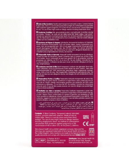 SKINS DOTS RIBS PRESERVATIVOS PREMIUM PACK 16 SKINS DOTS RIBS PRESERVATIVOS PREMIUM PACK 16