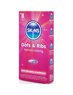 SKINS DOTS RIBS PRESERVATIVOS PREMIUM PACK 8 2