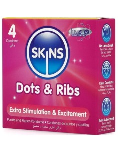 SKINS DOTS RIBS PRESERVATIVOS PREMIUM PACK 4 2