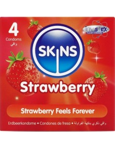 SKINS PRESERVATIVOS PREMIUM SABOR FRESA PACK 4