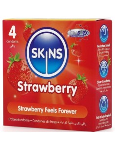 SKINS PRESERVATIVOS PREMIUM SABOR FRESA PACK 4 2