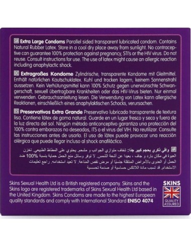 SKINS TAMAAO XL PRESERVATIVOS PREMIUM PACK 4