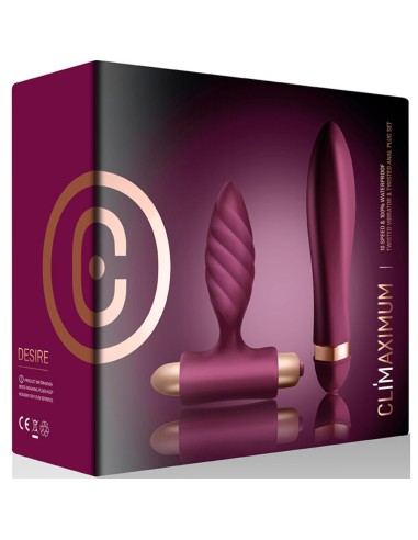 CLIMAXIMUM DESIRE KIT VIBRADOR PLUG ANAL TRENZADO