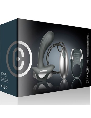 CLIMAXIMUM EXCITE KIT ANILLO PARA PENE MASAJEADOR PRASTATA CON CABLE