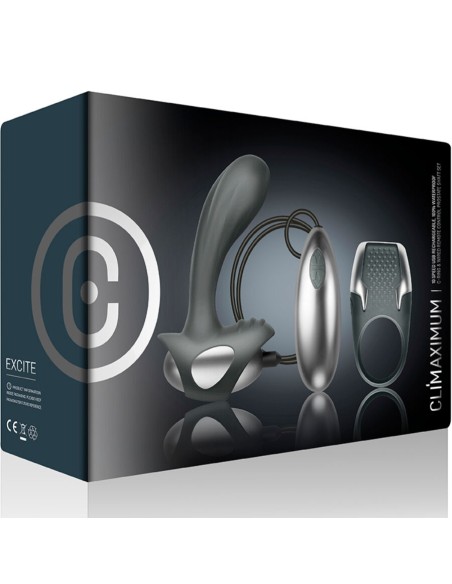 CLIMAXIMUM EXCITE KIT ANILLO PARA PENE MASAJEADOR PRASTATA CON CABLE
