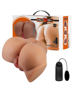 CRAZY BULL EMILIA TRASERO VIBRADOR CON VAGINA Y ANO REALASTICO NATURAL CONTROL REMOTO