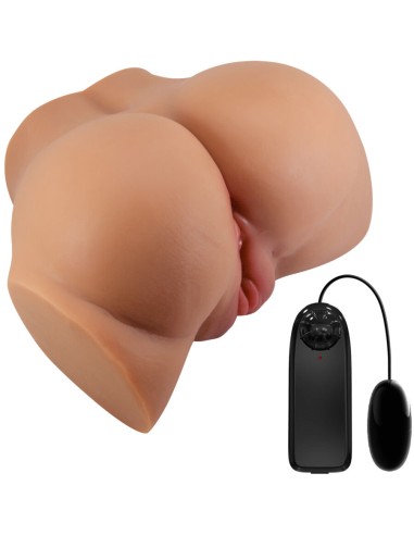 CRAZY BULL EMILIA TRASERO VIBRADOR CON VAGINA Y ANO REALASTICO NATURAL CONTROL REMOTO