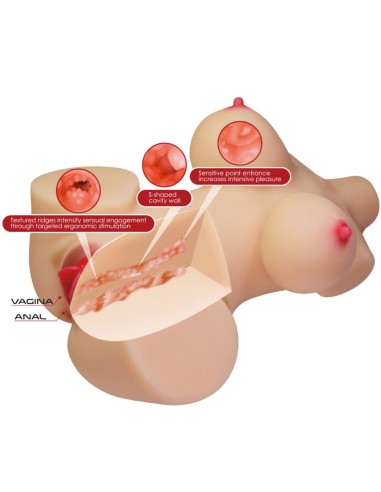 CRAZY BULL EMMA TORSO FEMENINO REALISTA VAGINA Y ANAL 48 KG