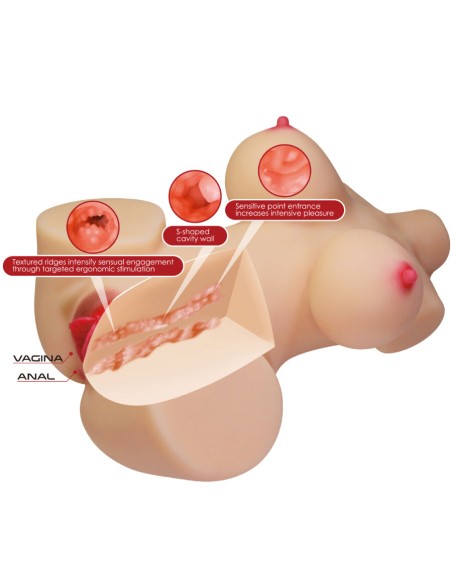 CRAZY BULL EMMA TORSO FEMENINO REALISTA VAGINA Y ANAL 48 KG