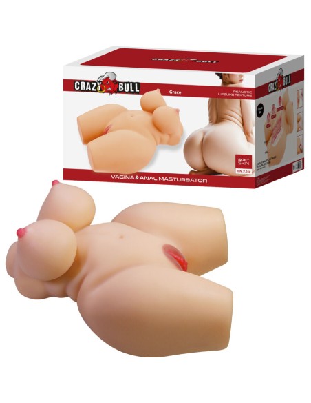 CRAZY BULL GRACE TORSO FEMENINO REALISTA VAGINA Y ANAL 75 KG