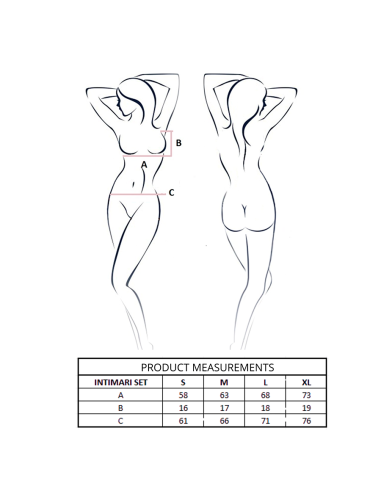 PASSION INTIMARI SET SUJETADOR BRAGAS NEGRO L XL