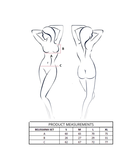 PASSION BELISSANA SET SUJETADOR TANGA NEGRO S M