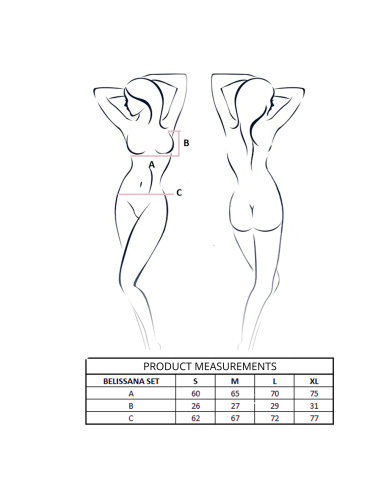 PASSION BELISSANA SET SUJETADOR TANGA BURDEOS S M