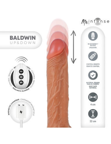 MR INTENSE BALDWIN REALISTICO MULTIFUNCIAN CON VIBRACIAN UP AND DOWN CONTROL REMOTO 22 CM O 4 CM