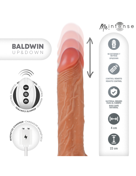 MR INTENSE BALDWIN REALISTICO MULTIFUNCIAN CON VIBRACIAN UP AND DOWN CONTROL REMOTO 22 CM O 4 CM