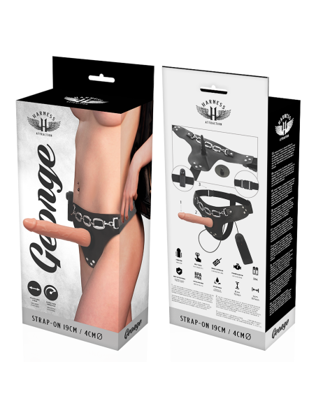 HARNESS ATTRACTION aRNES GEORGE REALISTICO VIBRADOR 19 X 4CM