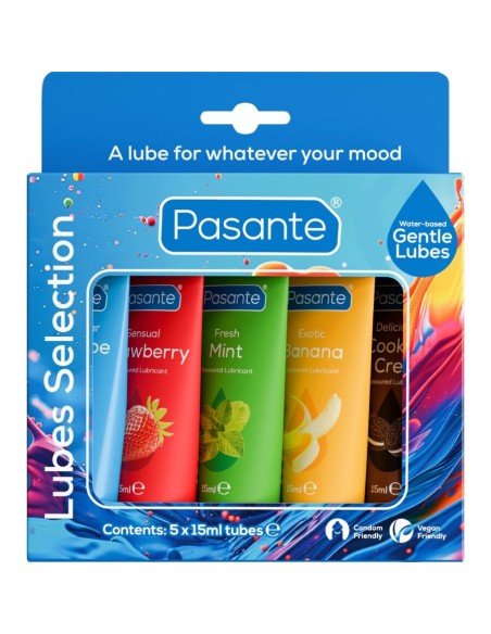 PASANTE PACK LUBRICANTES SABORES VARIADOS 5 UDS X 15 ML