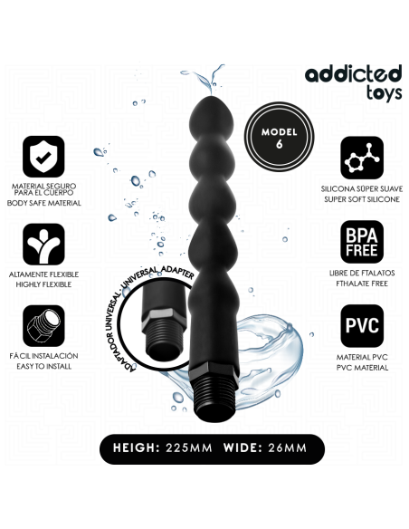 ADDICTED TOYS LIMPIADOR ANAL CON ADAPTADOR UNIVERSAL MODELO 6