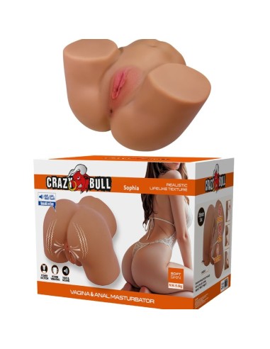 CRAZY BULL GERIANN TRASERO FEMENINO REALISTA VIBRADOR SUCCIONADOR CON SONIDO 55 KG
