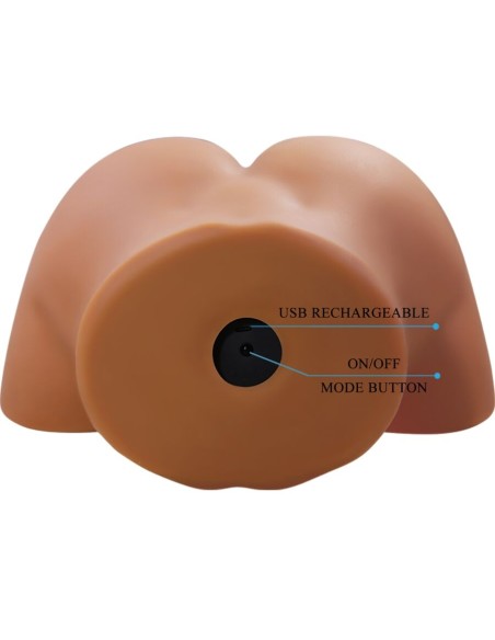 CRAZY BULL GERIANN TRASERO FEMENINO REALISTA VIBRADOR SUCCIONADOR CON SONIDO 55 KG