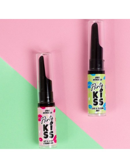 SECRETPLAY FLIRTY KISS GELES CON EFECTOS SEXO ORAL FRESA MENTA 2 x 8 GR