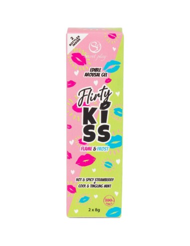 SECRETPLAY FLIRTY KISS GELES CON EFECTOS SEXO ORAL FRESA MENTA 2 x 8 GR