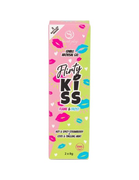 SECRETPLAY FLIRTY KISS GELES CON EFECTOS SEXO ORAL FRESA MENTA 2 x 8 GR