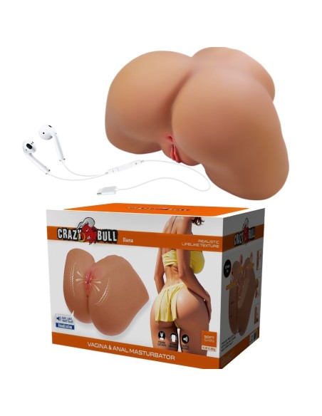 CRAZY BULL ILANA TRASERO FEMENINO REALISTA VIBRADOR SUCCIONADOR CON SONIDO 68 KG