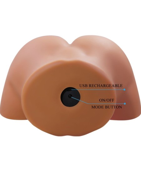 CRAZY BULL ILANA TRASERO FEMENINO REALISTA VIBRADOR SUCCIONADOR CON SONIDO 68 KG