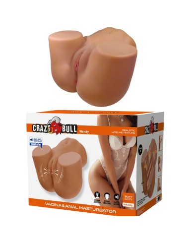 CRAZY BULL WENDY TRASERO FEMENINO REALISTA VIBRADOR SUCCIONADOR CON SONIDO 11 KG