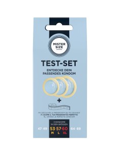 MISTER SIZE TEST SET 3 PRESERVATIVOS DIFERENTES TALLAS CINTA MATRICA