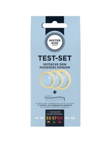 MISTER SIZE TEST SET 3 PRESERVATIVOS DIFERENTES TALLAS CINTA MATRICA