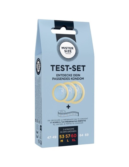 MISTER SIZE TEST SET 3 PRESERVATIVOS DIFERENTES TALLAS CINTA MATRICA