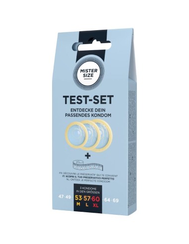 MISTER SIZE TEST SET 3 PRESERVATIVOS DIFERENTES TALLAS CINTA MATRICA