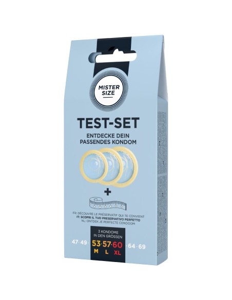 MISTER SIZE TEST SET 3 PRESERVATIVOS DIFERENTES TALLAS CINTA MATRICA